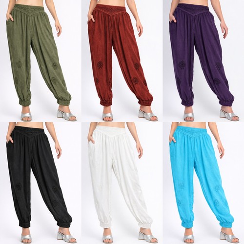 Women boho harem trousers - women,