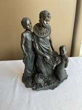 The Leonardo Collection Bronze Look African Mother and Children Statue Figurine 
