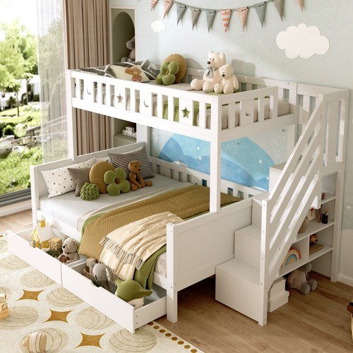 White kids bunk - bed, loft