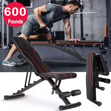 Foldable Dumbbell Bench Weight Training Fitness Incline Adjustable Workout Gym