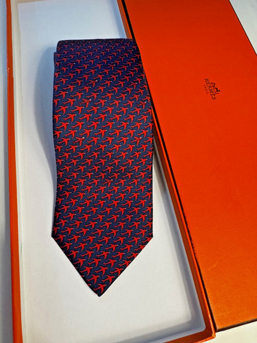 Hermès men blue silk tie - hermÈs,