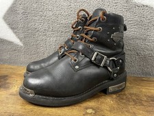 HARLEY-DAVIDSON, Women's Becky, Black Leather Motorcycle Boots. Size UK 5 EU 38