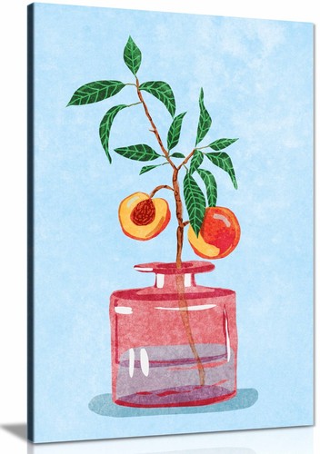 Peach tree vase canvas - peach,