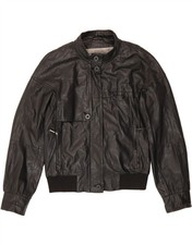 SPORTMAX Womens Leather Jacket UK 14 Large Black BY02