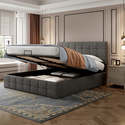Upholstered ottoman bed 4ft6 - upholstered,