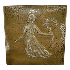 Pigeon Forge Tennessee Pottery Woman Figural Hanging Ceramic Wall Art Tile