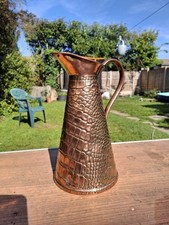 Joseph Sankey & Sons Copper Jug 28cm  No4 Lizard Skin Arts And Crafts 