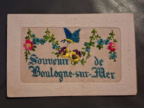 Ww1 silk postcard embroidered - ww1,