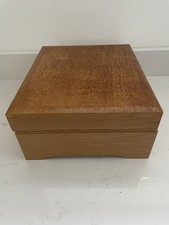 WOODEN EMPTY CUTLERY CANTEEN Box Vintage 8 Person Oak Green Lining