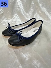 Rare Repetto Black Leather Ballet Flats Shoes Size 36 US 6 Ribbon Pumps Women’s