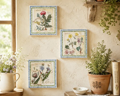 Wildflowers garden art - art, ceramic