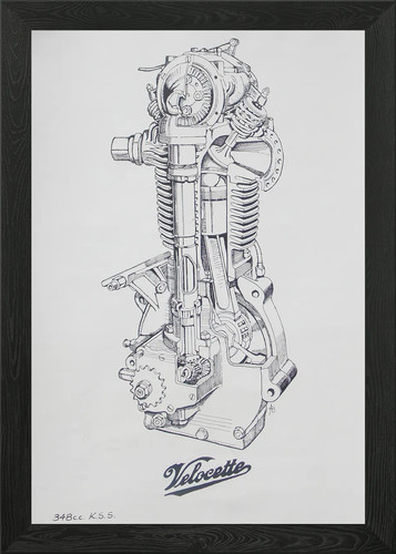 Velocette cutaway engine - cutaway,