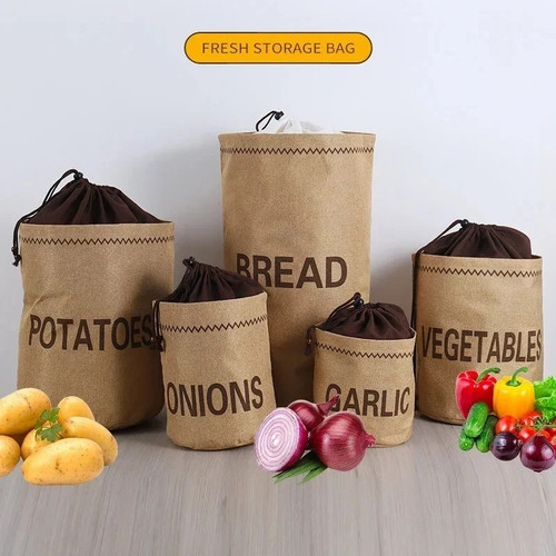 Kitchen burlap storage bag - storage,
