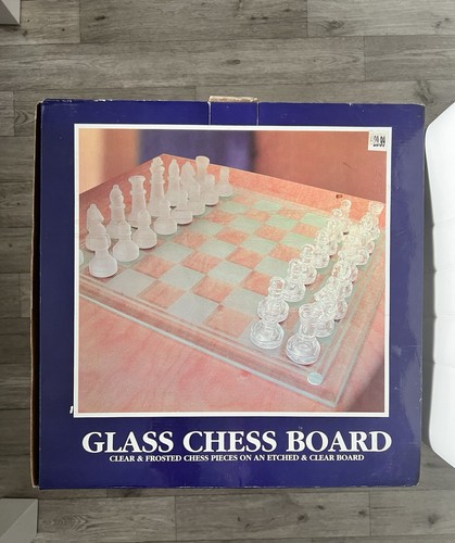 Glass chess set board game - glass,
