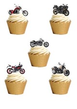 Cake Toppers MOTORBIKE Bike Biker 17 Stand Up Edible Wafer Paper Decorations