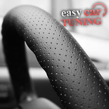 For VW Transporter T5 Black Perforated Real Genuine Leather Steering Wheel Cover