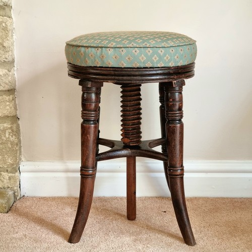 Antique piano stool adjustable - stool,