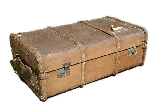 Vintage antique steamer trunk - vintage,