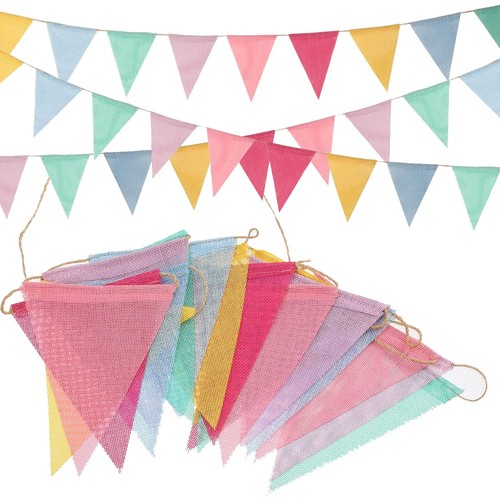 Bunting fabric pastel - bunting, rainbow