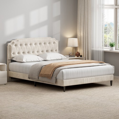 Chelsey upholstered bed frame - chelsey,