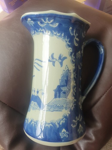 Antique blue white - white, jug
