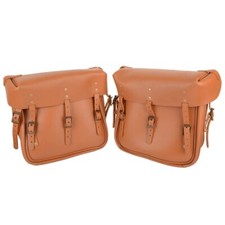 Reproduction US WW2 Harley WLA Leather Motorbike Travel Bag Set - Brown