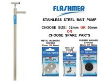 FLASHMER STAINLESS STEEL WORM BAIT PUMP 32mm SLIM OR 50mm WIDE OR SPARES LUG RAG