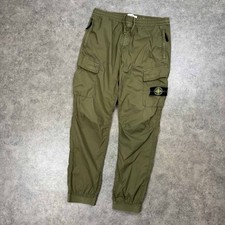 Stone Island Khaki Green Stretch Cotton Cargo Trousers Type-RE - 36"