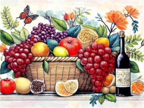 Tile mural fruit bouquet - tile,
