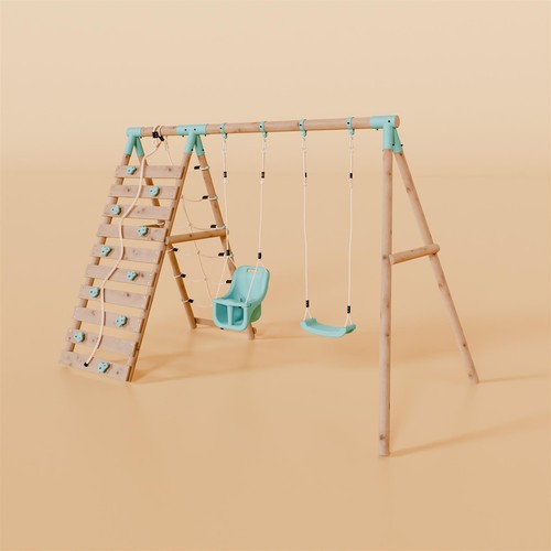 Double swing set with - set,