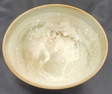 Studio pottery bowl, green /
