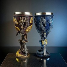 Dragon Wine Goblet Stainless Steel Medieval Drinking Cup 200 ML Viking Wine Cup.