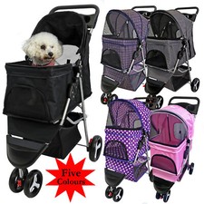 Pet Stroller Dog Puppy Cat Pram Pushchair Travel Cart Jogging Buggy Carrier