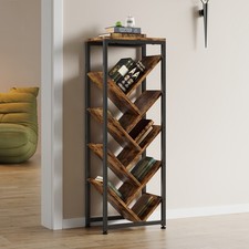 Industrial Tree Bookcase 5 9 Tier Corner Shelf Metal Frame Space-Saving Storage