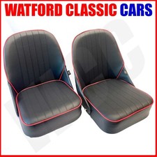 Vintage style tipping bucket seat for Classic and Kit Cars + locking runnner x2