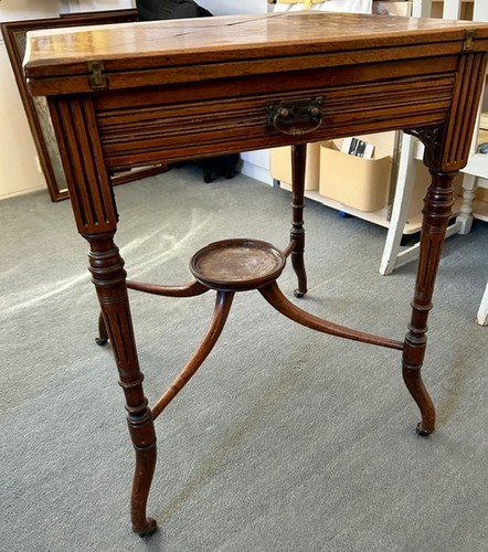 Antique mahogany card - antique, table