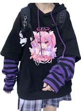 YINGKE Women's Anime Manga Hoodie Japanese Girl Kawaii Clothing E-Girl