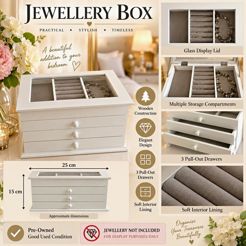 White wooden jewellery - white, box