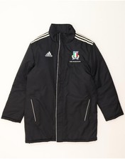 ADIDAS Mens Italia Windbreaker Coat UK 38/40 Medium Black Polyester CE15