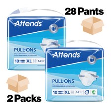 Attends 10XL Pull up Pants EXTRA LARGE Adult Nappies Incontinence 2 Packs of 14