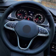 Alcantara Steering Wheel Cover Real Leather Wrap for VOLKSWAGEN VW GOLF 8 ID.4 L