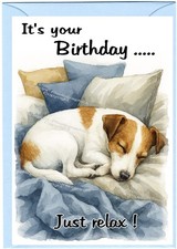 Jack Russell Terrier Dog Birthday Card (6"x 4") - blank inside - by Starprint