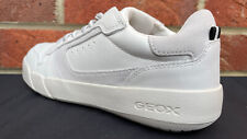 GEOX Respira Breatheable Leather Unisex Shoes Trainers White UK 5 EU 38 NEW