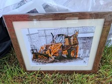 A4 Framed Picture Print Case 580 Super K Digger Tractors 75yrs Ltd Edition 1/250