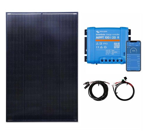 250w black solar panel kit - black,