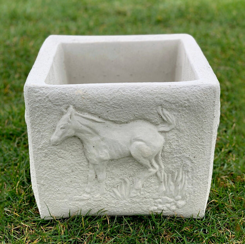 White concrete planter indoor - white,