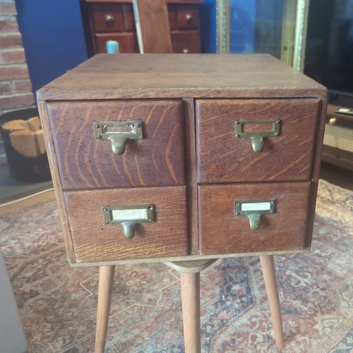 Rare vintage oak drawer card - rare,