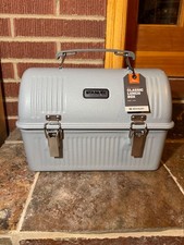 Stanley Classic 10qt Metal Lunch Box Insulated Latching Steel Gray