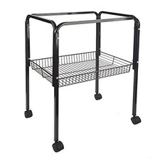 BLACK BIRD CAGE TROLLEY STAND