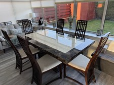 Marble Dining Table with 6